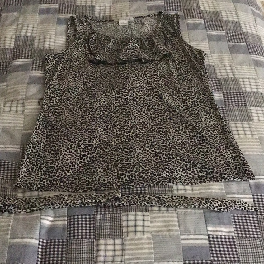 SMALL Liz Claiborne Leopard Sleeveless Top - Picture 2 of 6